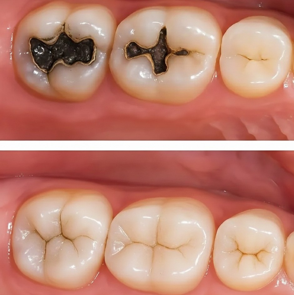 Tooth-colored composite dental cavity fillings by Dr Pakhi Chauhan
